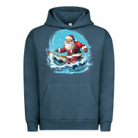Pigment Midnight Navy happy santa Urban Hoodie - Unal Design