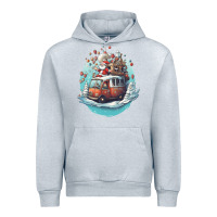 Heather Grey happy santa Urban Hoodie - Unal Design