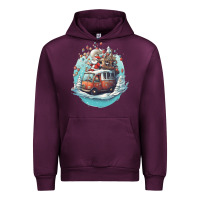 Mauve Wine happy santa Urban Hoodie - Unal Design