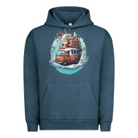 Pigment Midnight Navy happy santa Urban Hoodie - Unal Design