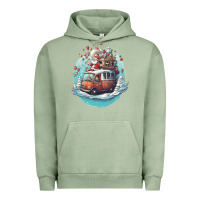Pigment Oil Green happy santa Urban Hoodie - Unal Design