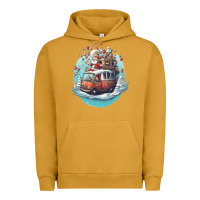 Pigment Peanut Butter happy santa Urban Hoodie - Unal Design