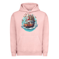 Pigment Salmon happy santa Urban Hoodie - Unal Design