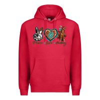 Cardinal peace love cowboy Premium Hoodie - texasbilliewilder