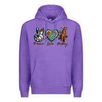 Purple peace love cowboy Premium Hoodie - texasbilliewilder