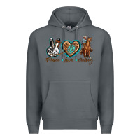 Rock peace love cowboy Premium Hoodie - texasbilliewilder