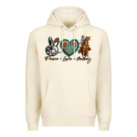 Sandshell peace love cowboy Premium Hoodie - texasbilliewilder