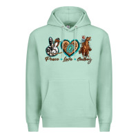 Peace Love Cowboy Premium Hoodie | Teevron