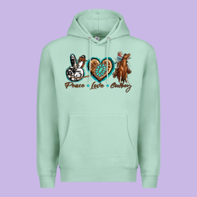 Premium Hoodie peace love cowboy
