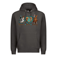 Smoke peace love cowboy Premium Hoodie - texasbilliewilder