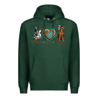Sports Green peace love cowboy Premium Hoodie - texasbilliewilder