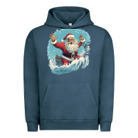 Pigment Midnight Navy happy santa Urban Hoodie - Unal Design