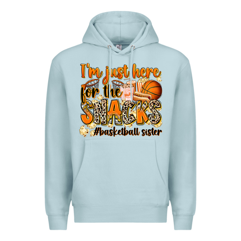 Im Just Here For The Snacks Basketball Sister Premium Hoodie by Zillion Design Studio | Teevron