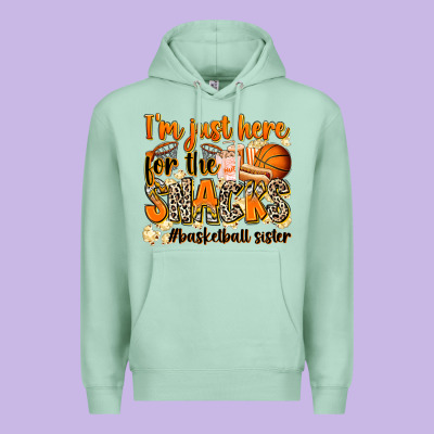 Premium Hoodie im just here for the snacks basketball sister