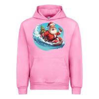 Fuchsia Pink surf happy santa Urban Hoodie - Unal Design