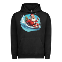 Pigment Black surf happy santa Urban Hoodie - Unal Design