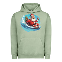Pigment Oil Green surf happy santa Urban Hoodie - Unal Design