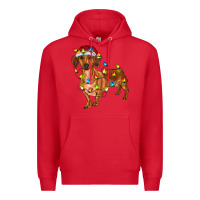 Red Dachshund Christmas Lights Premium Hoodie - RanaPortraitStore