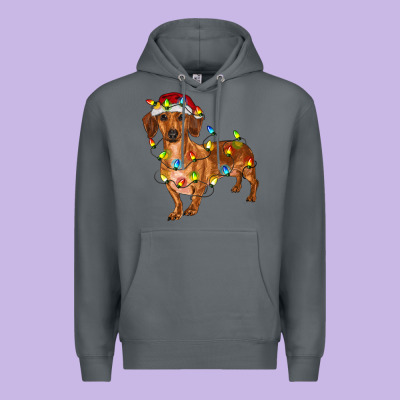 Premium Hoodie Dachshund Christmas Lights