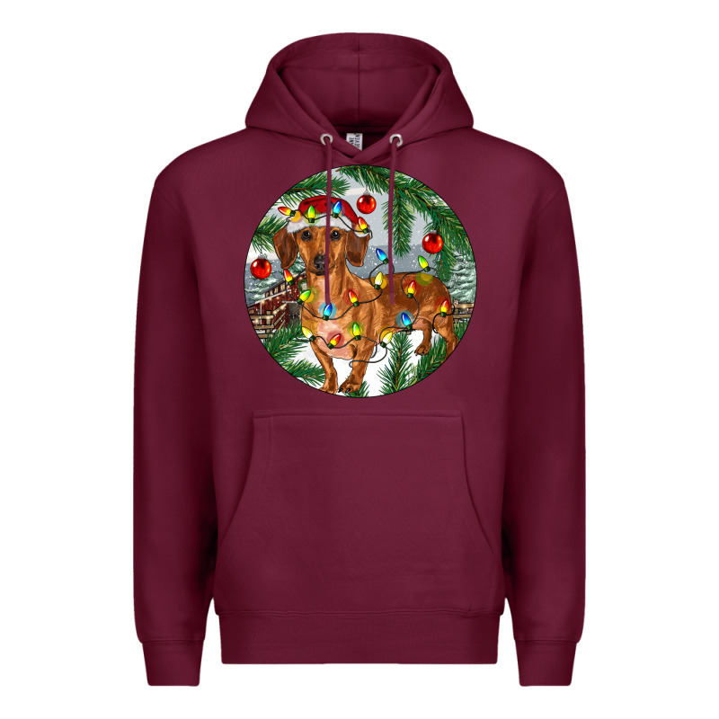 Dachshund Christmas Tree Premium Hoodie by RanaPortraitStore | Teevron