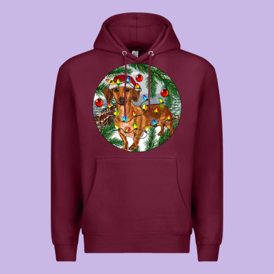 Premium Hoodie Dachshund Christmas Tree
