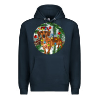 Navy Dachshund Christmas Tree Premium Hoodie - RanaPortraitStore