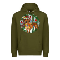 Army Green Dachshund Christmas Tree Premium Hoodie - RanaPortraitStore