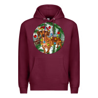 Burgundy Dachshund Christmas Tree Premium Hoodie - RanaPortraitStore