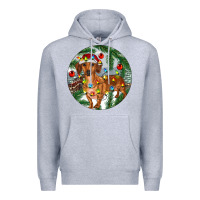 Heather Grey Dachshund Christmas Tree Premium Hoodie - RanaPortraitStore