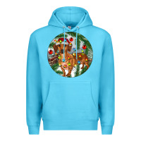 Ocean Blue Dachshund Christmas Tree Premium Hoodie - RanaPortraitStore