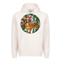 Pale Pink Dachshund Christmas Tree Premium Hoodie - RanaPortraitStore