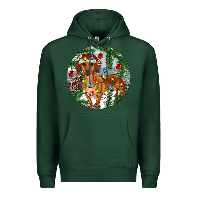 Dachshund Christmas Tree Premium Hoodie by RanaPortraitStore | Teevron