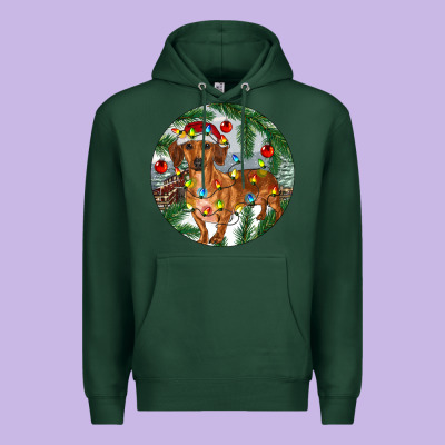 Premium Hoodie Dachshund Christmas Tree
