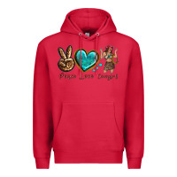 Cardinal peace love cowgirl Premium Hoodie - texasbilliewilder