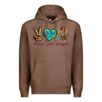 Chestnut peace love cowgirl Premium Hoodie - texasbilliewilder