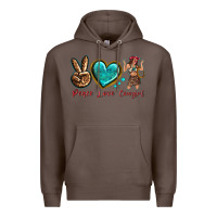 Coffee peace love cowgirl Premium Hoodie - texasbilliewilder