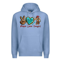 Colony Blue peace love cowgirl Premium Hoodie - texasbilliewilder
