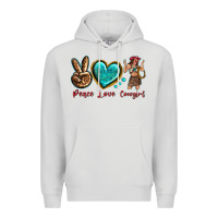 Dove Grey peace love cowgirl Premium Hoodie - texasbilliewilder