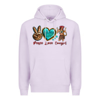Lilac peace love cowgirl Premium Hoodie - texasbilliewilder