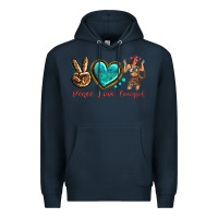Navy peace love cowgirl Premium Hoodie - texasbilliewilder
