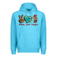 Ocean Blue peace love cowgirl Premium Hoodie - texasbilliewilder
