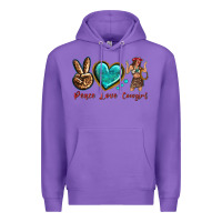Purple peace love cowgirl Premium Hoodie - texasbilliewilder