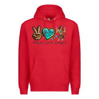 Red peace love cowgirl Premium Hoodie - texasbilliewilder