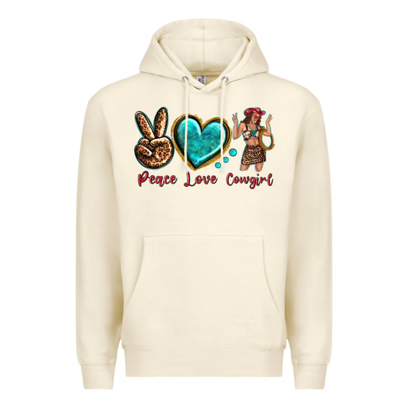 Peace Love Cowgirl Premium Hoodie by texasbilliewilder | Teevron