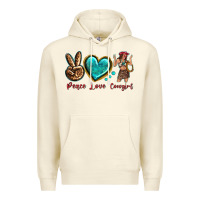 Sandshell peace love cowgirl Premium Hoodie - texasbilliewilder