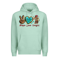 Seafoam peace love cowgirl Premium Hoodie - texasbilliewilder