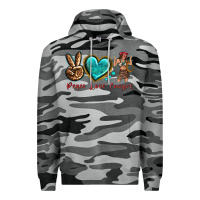 Slate Camo peace love cowgirl Premium Hoodie - texasbilliewilder