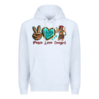 White peace love cowgirl Premium Hoodie - texasbilliewilder
