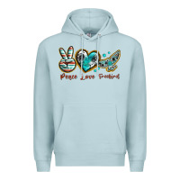 Blue Mist peace love freebird Premium Hoodie - texasbilliewilder