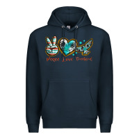 Navy peace love freebird Premium Hoodie - texasbilliewilder